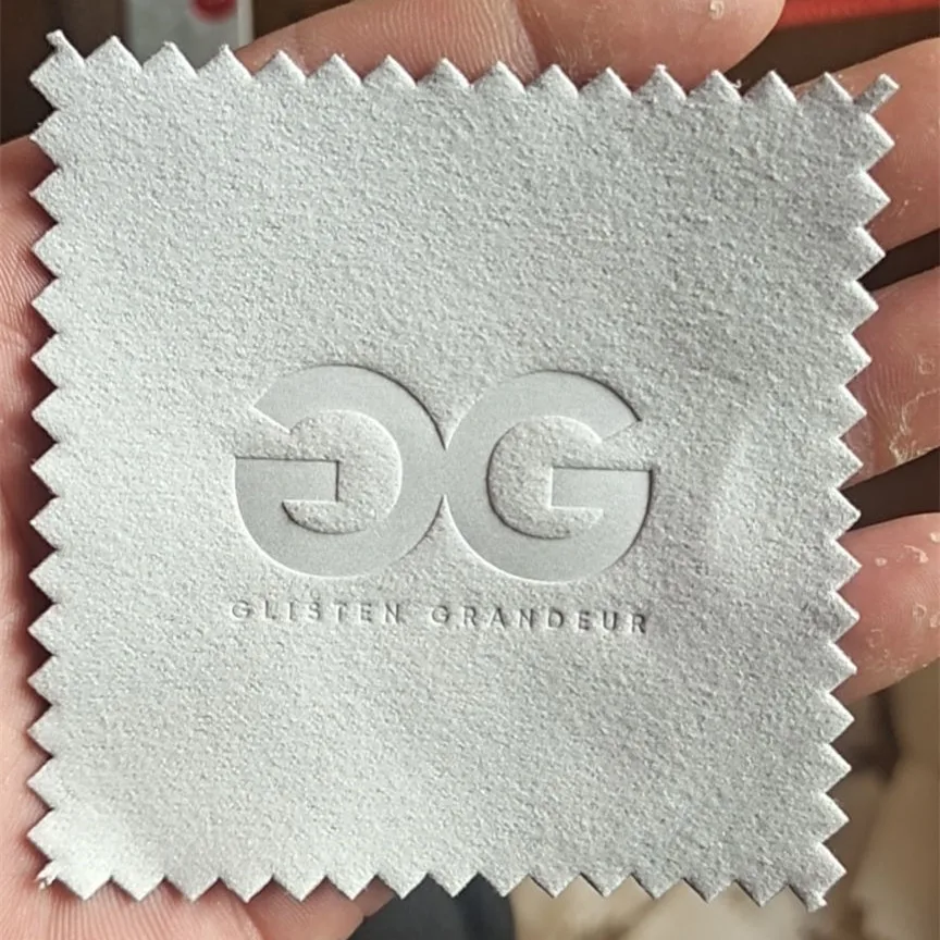 قماش تنظيف المجوهرات ، ملمع نحاسي لمنظف الفضة والبلاتين والذهب ، شعار مخصص ، طباعة الحفر ، 8 × 8 ، من من من من من من من القطن