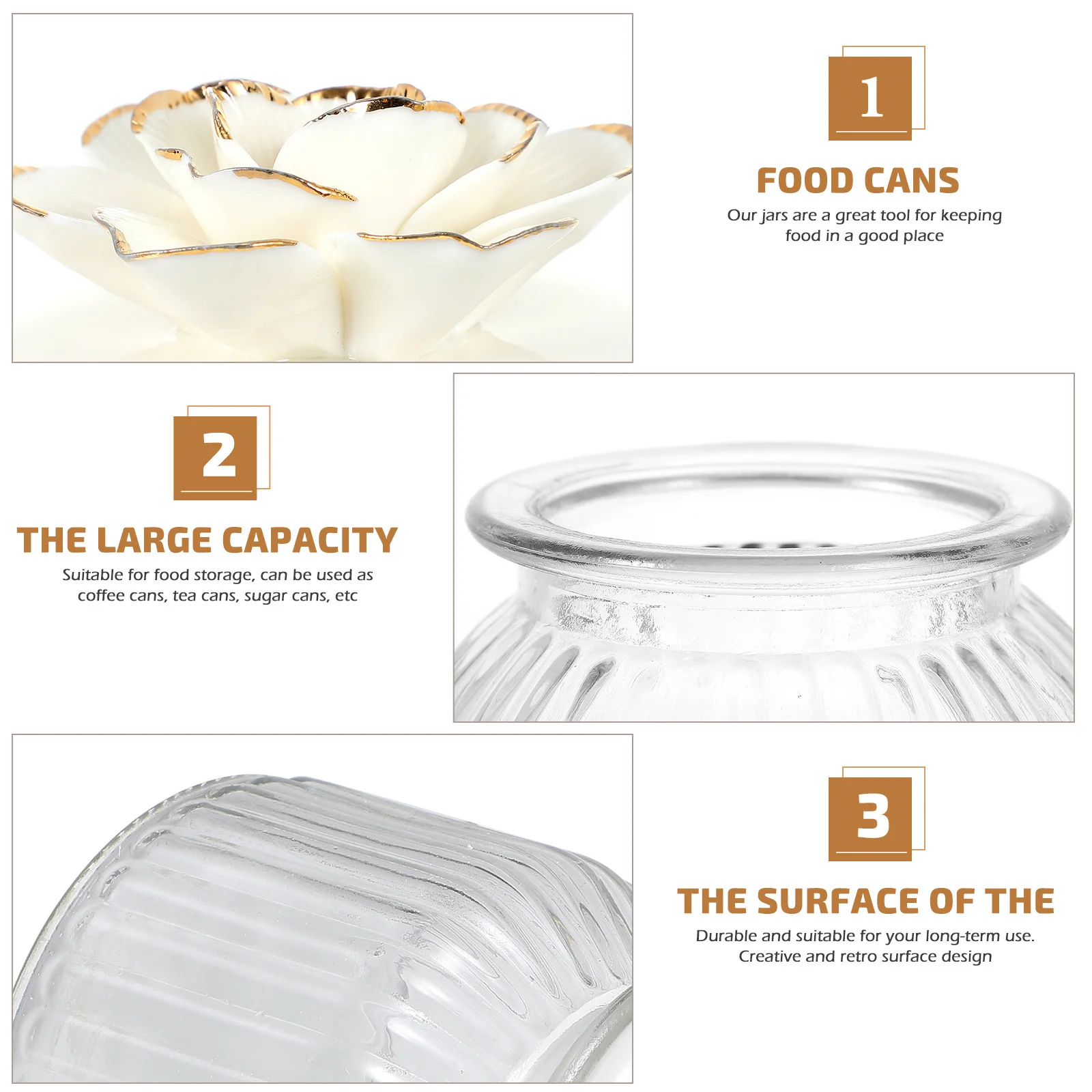 

Clear Transparent Food Storage Jar Glass Bottle Ceramic Lid Seal Tank Kitchen Storage Tank Household Cereal Holder