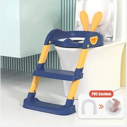 Children's Toilet Stair-Style Boys Girls Baby Ladder Folding Pot With Cushion Kids Household Potty Urinal Adjustable Step Stool