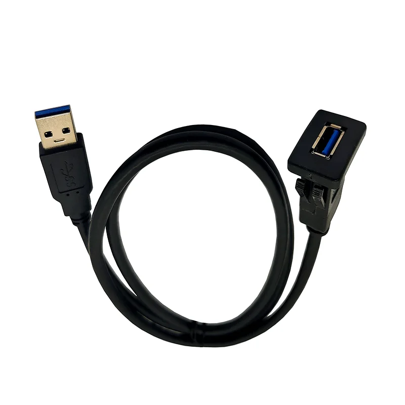 USB 3.0 A Male to Female Panel Flush Mount Cable USB Data and Charging Extension Cable for Car Truck Boat Motorcycle Dashboard