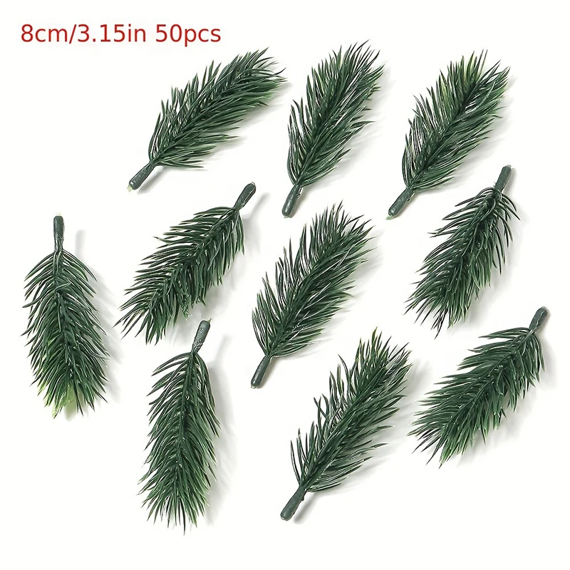 10/20/50Pcs Kiefer Zweige Künstliche Pflanzen Weihnachten Hochzeit Hause Baum Dekor DIY Handwerk Bouquet Geschenk Box gefälschte Pflanzen Nadel – Detail 9