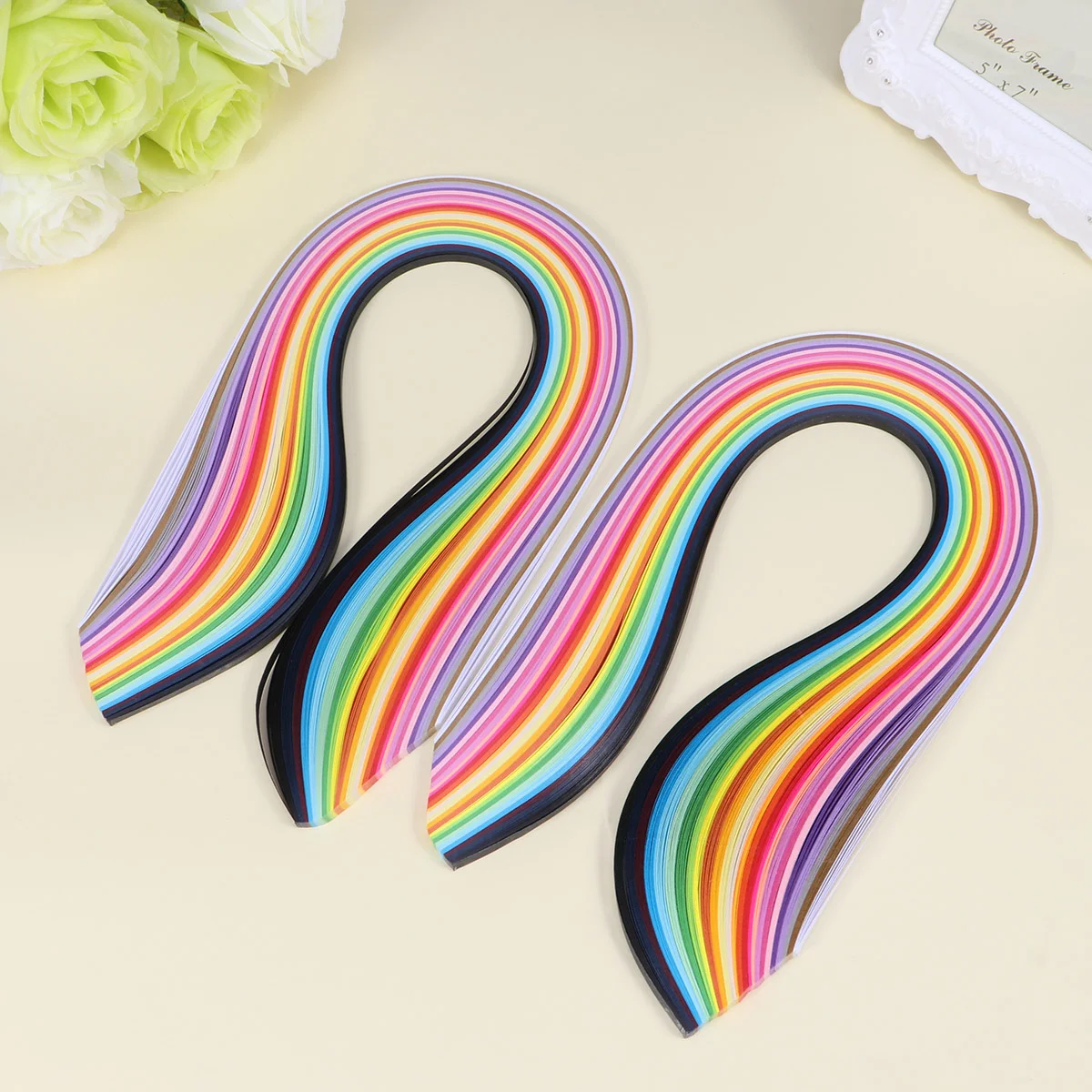 DIY Paper Quilling Strips 520 Strips 26 Colors Paper Strips Set for and Crafts Projects (Random Color) - 5mm