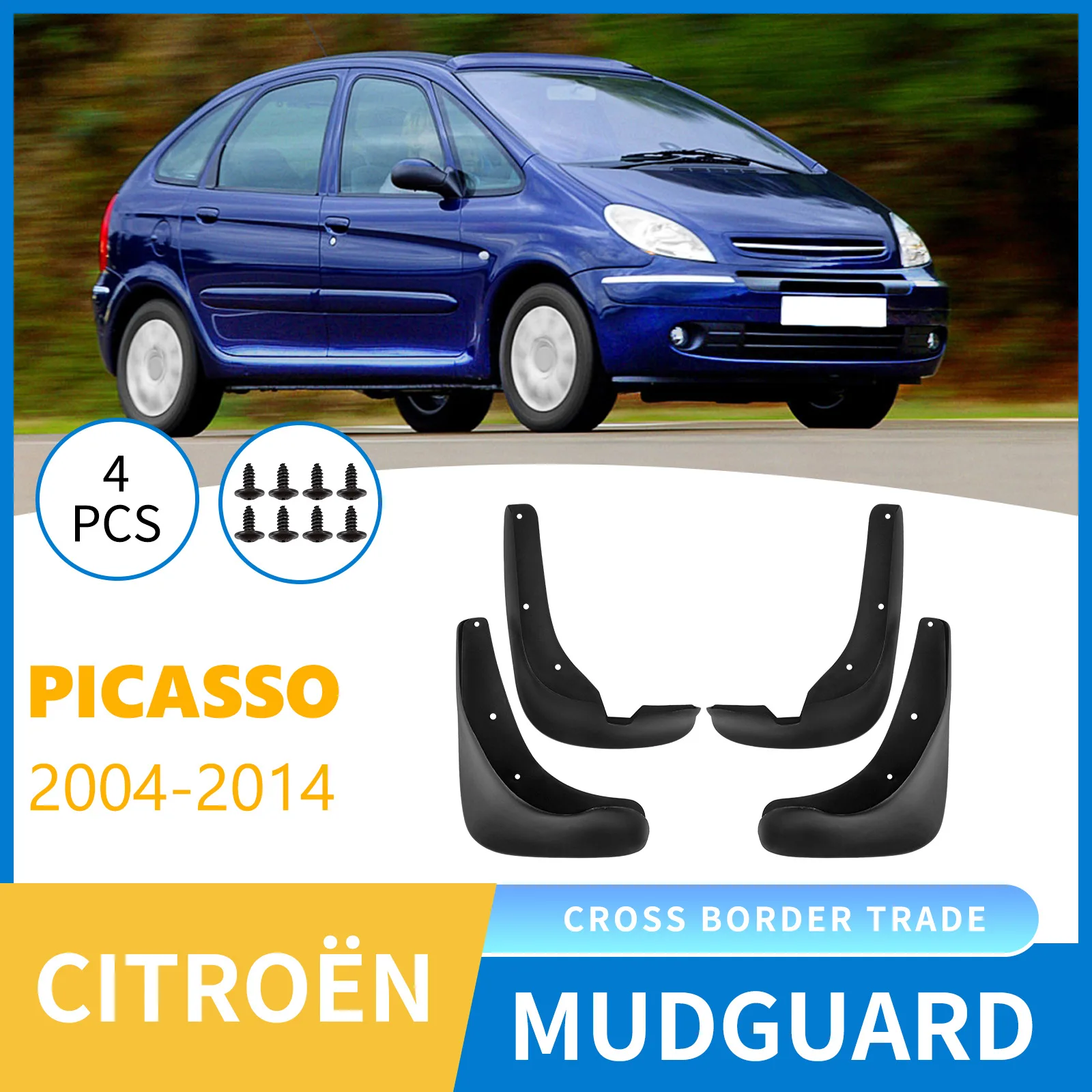 

For Citroen Picasso 2004-2014 car mudguard modification,Mudflaps Front Rear Flares Splash Guards Cover Car Accessorie