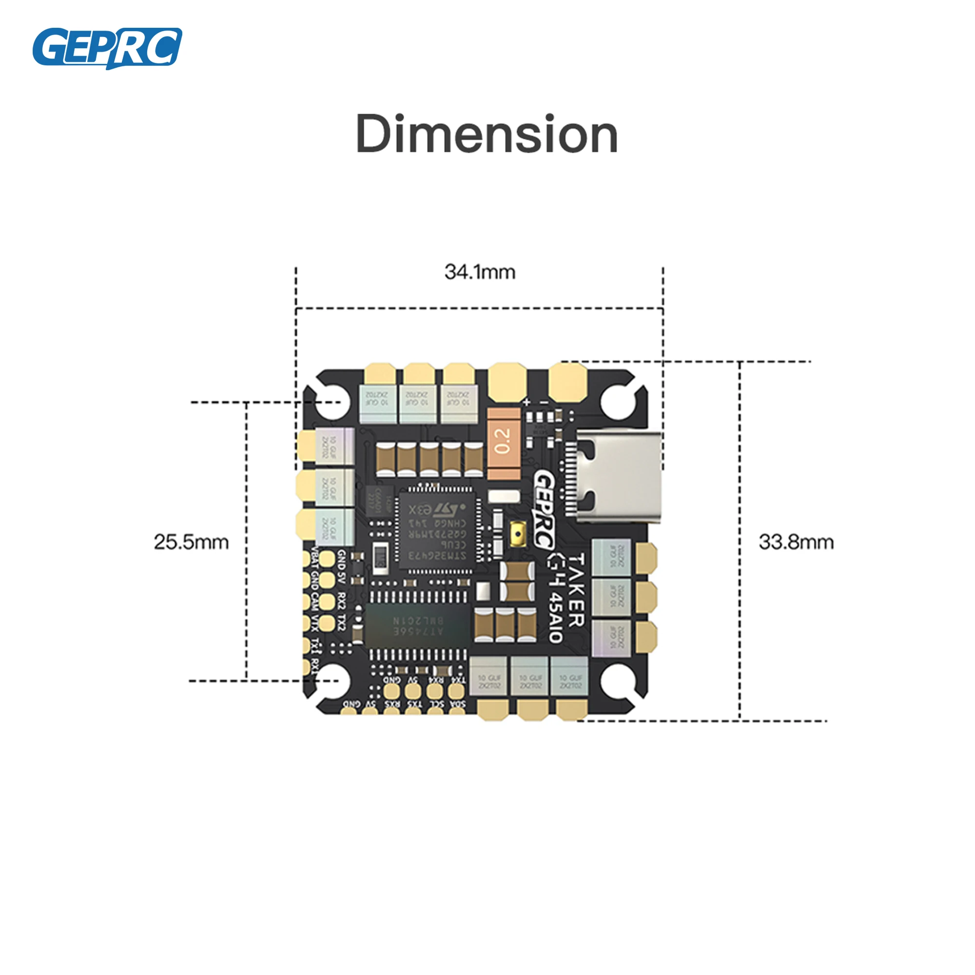 Geprc taker g4 45a aio osd g473 flug controller blhelis 45a esc fet direkt 2-6s für fpv freestyle cinewhoop