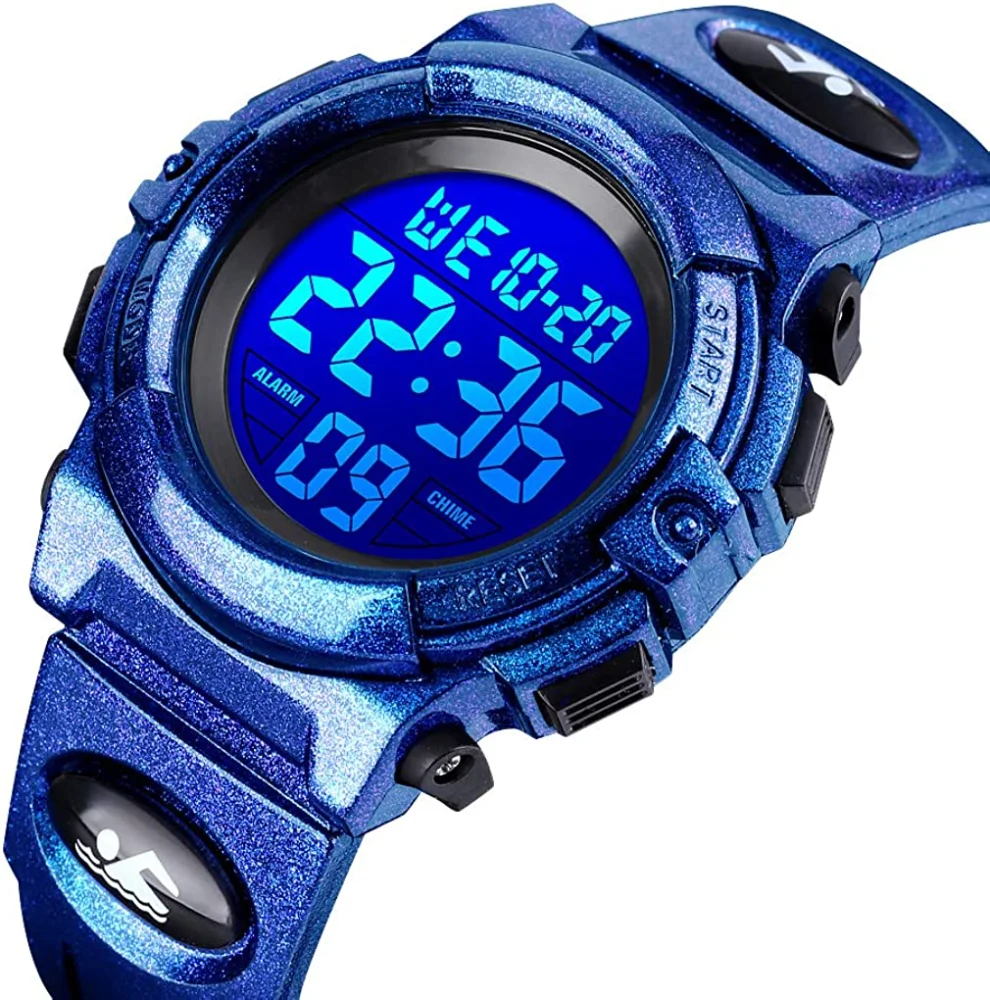 Reloj Digital deportivo para niños, pulsera resistente al agua para exteriores, despertador, cronómetro, calendario, 3-15 años