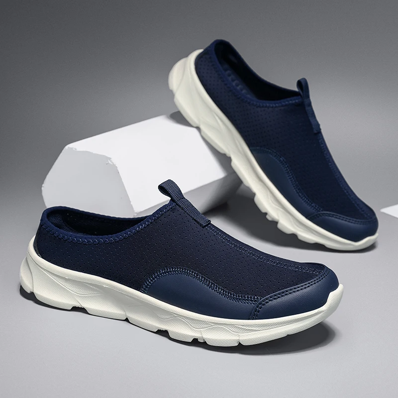 

Lightweight Comfortable Mules For Men Slippers Big Size 47 2026 Zapatos Dropshipping Summer Men Half Shoes Casual Canvas Shoes