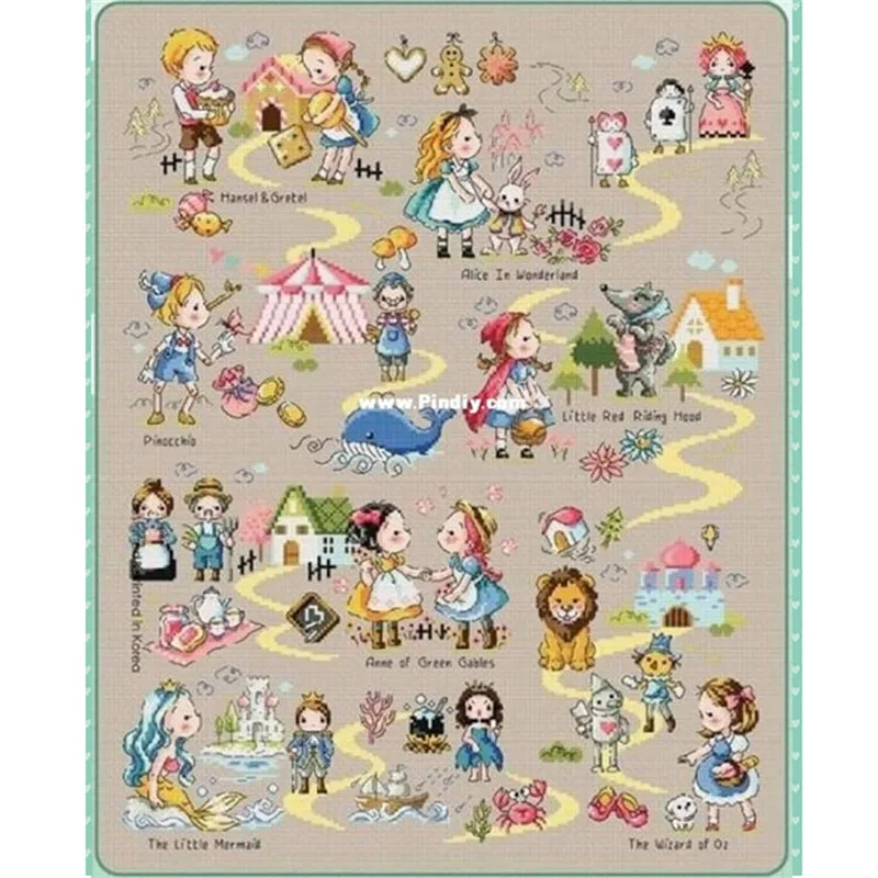 G130 Stich Cross Stitch Kits Craft Packages Cotton Fabric Floss Counted New Designs Needlework Embroidery Cross-Stitching