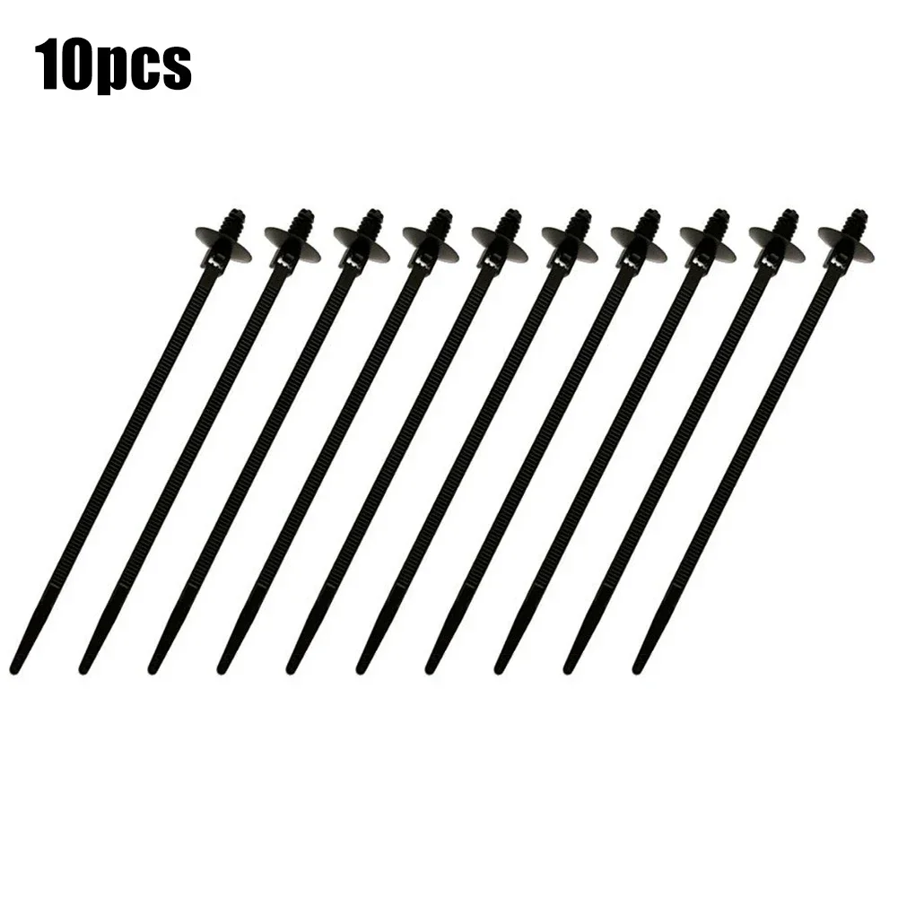 Cable telar de nailon negro para coche y barco, 10 piezas, envoltura de lazo de cremallera