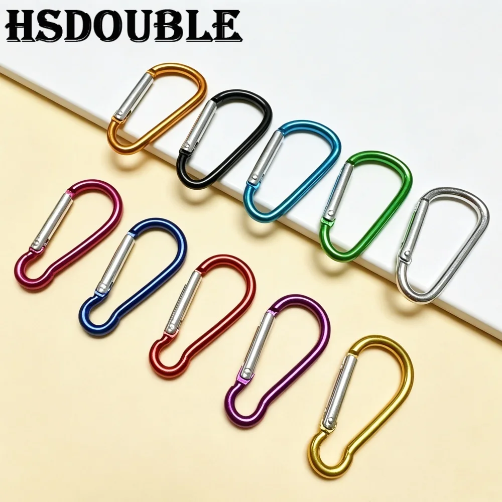 10-100pcs-colorful-aluminum-d-carabiner-spring-snap-hook-keychain-backpack-water-bottle-clip-outdoor-camping-hiking-travel-buckl