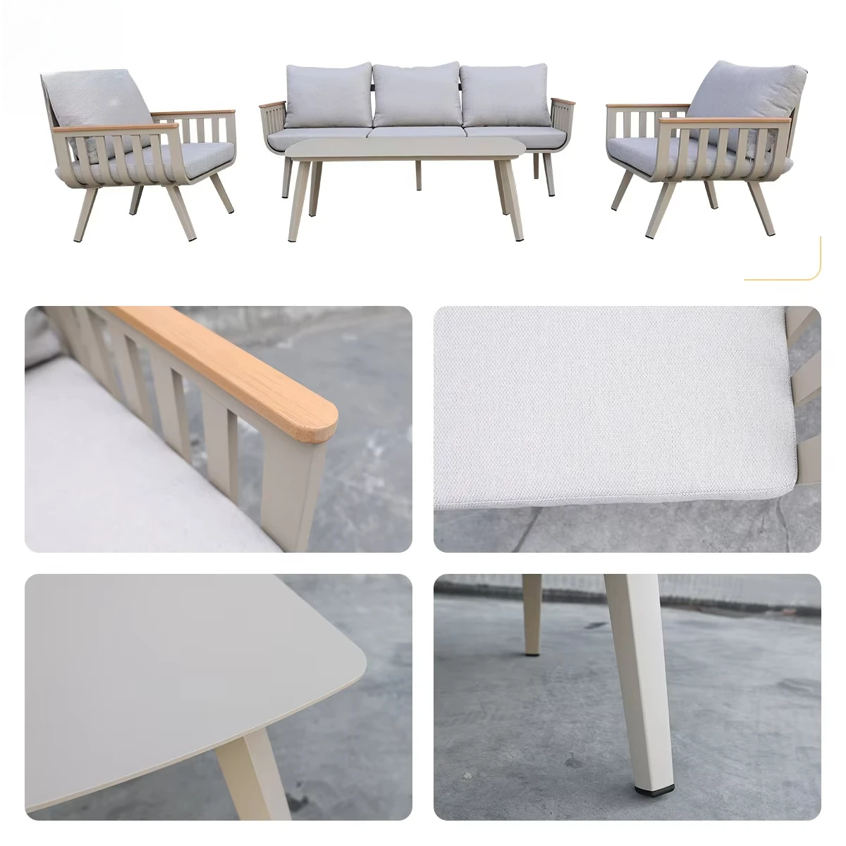 أريكة وحدات أثاث خارجي فاخر وحديث للحديقة والشرفة #5