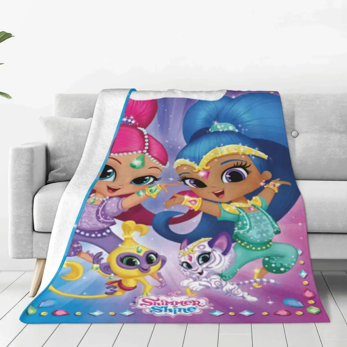 

Shimmer And Shine Cartoon Anime Child Gift Blankets Fleece Decoration Breathable Super Soft Throw Blankets for Bed Car Quilt