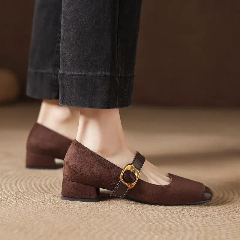 ORCHA LISA Suede Ladies Flat Slip Ons Box Toe Snap Fastener Extended Sizes 41 42 43 Flexible Everyday Hand Crafted Footwear