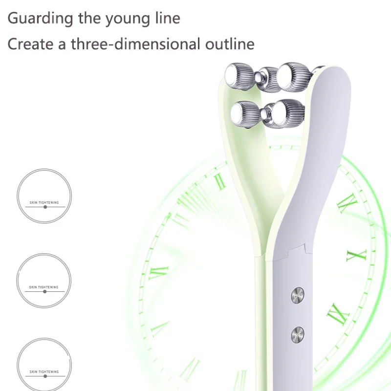 Rouleau Led anti-âge en forme de V, favorise le mouvement musculaire et améliore l'élasticité de la peau, répare la peau et réduit les ridules, portable