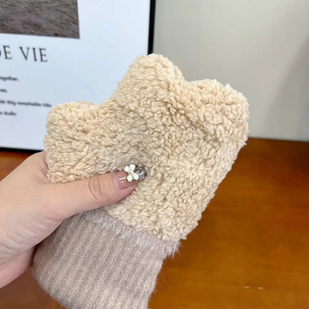 قفازات بسيطة بلون واحد دافئة مقاومة للرياح قفازات كاملة الأصابع على الطراز الكوري قفازات ركوب الدراجات قفازات قيادة الدراجات للفتيات #4