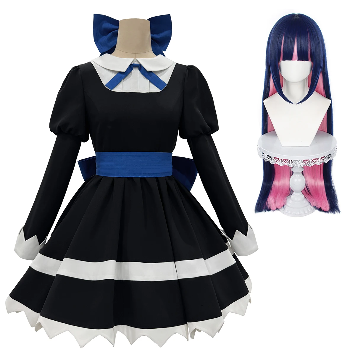 HOLOUN Kous Panty Anime Kous Anarchie Cosplay Kostuum Pruik Jurk Kousen Strik Cos Conventie