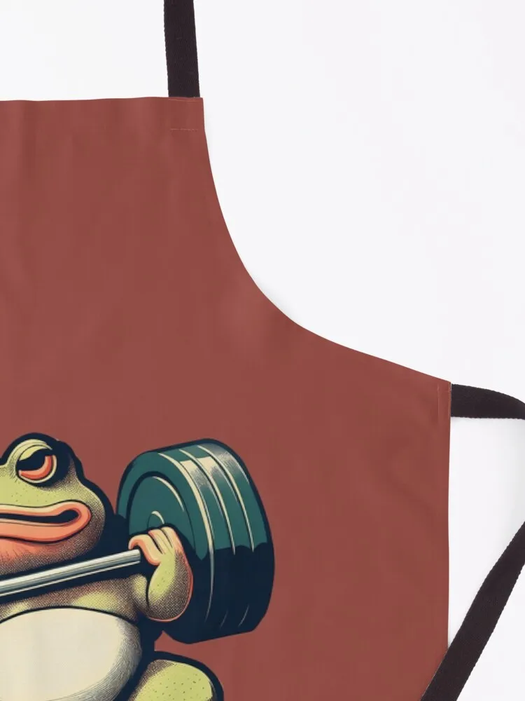 ملصق Buff Frog Barbell - مريلة فنية جمالية للصالة الرياضية للرجال والأطفال، مريلة أدوات منزلية