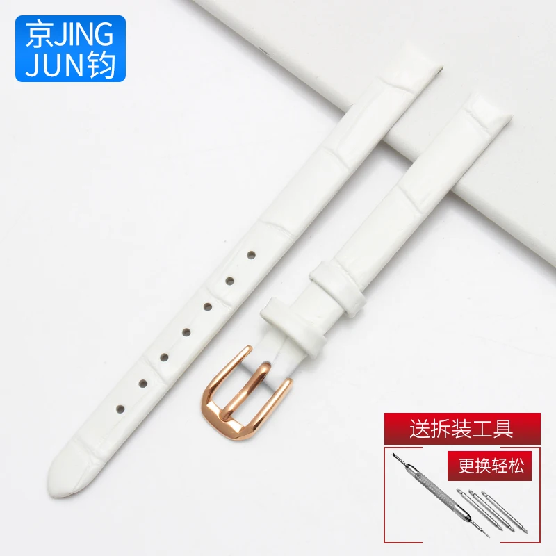 Correa de reloj de cuero de tamaño pequeño para mujer, pulsera de moda, Armani Fossil DW ck, 6mm, 8mm, 10mm, 12mm, 14mm, 16mm