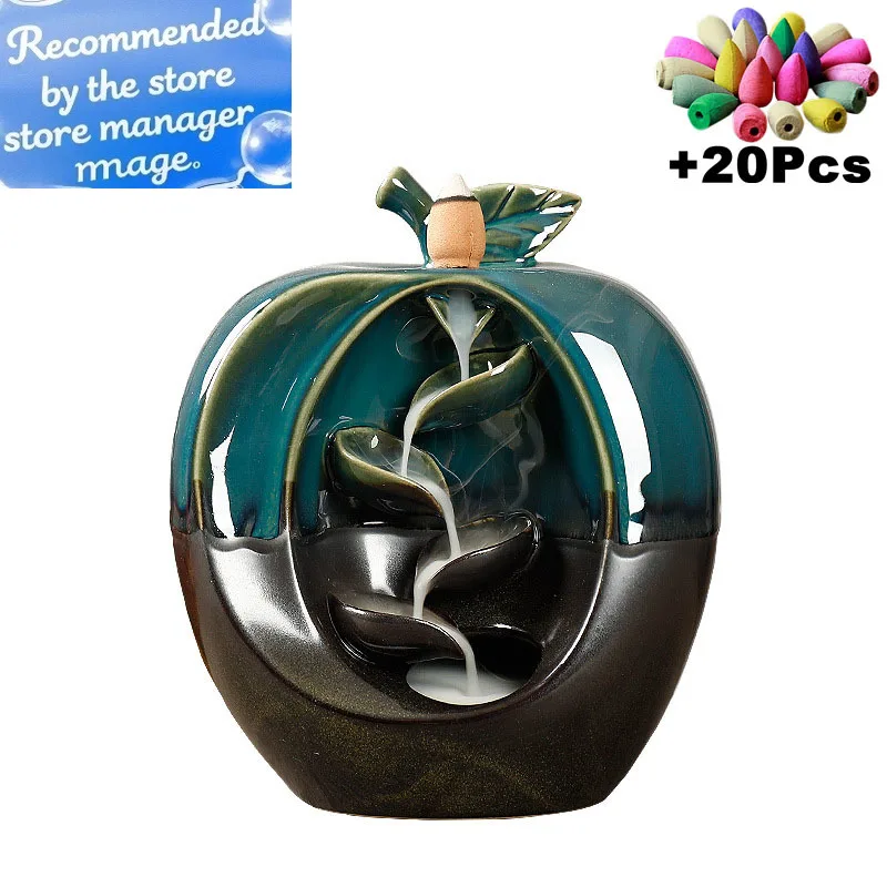 

Gift Pear Shaped Backflow Incense Waterfall Aromatherapy Furnace Censer Holder Home Decor