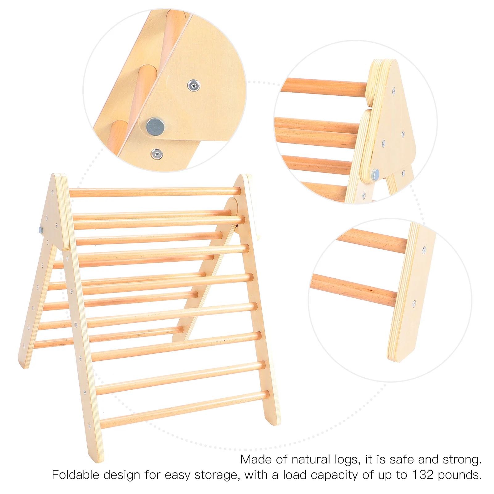 70x70x60CM Foldable Climbing Triangle Climbing Ladder for Infants Young Toddlers Foldable Climbing Triangle Foldable Climber