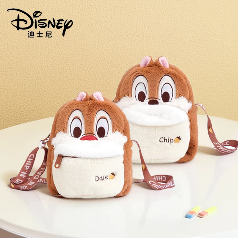 Disney Chip 'n' Dale Plush Crossbody Bags Cartoon & Cute Novelty Children Wallet For Girls Fashion Ltems