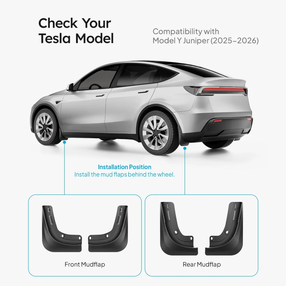 

Для 2024 2026 новых Tesla Model Y Juniper, аксессуары, брызговики [подставка чистой защитной краски] Всепогодные ограждения, сверление не требуется