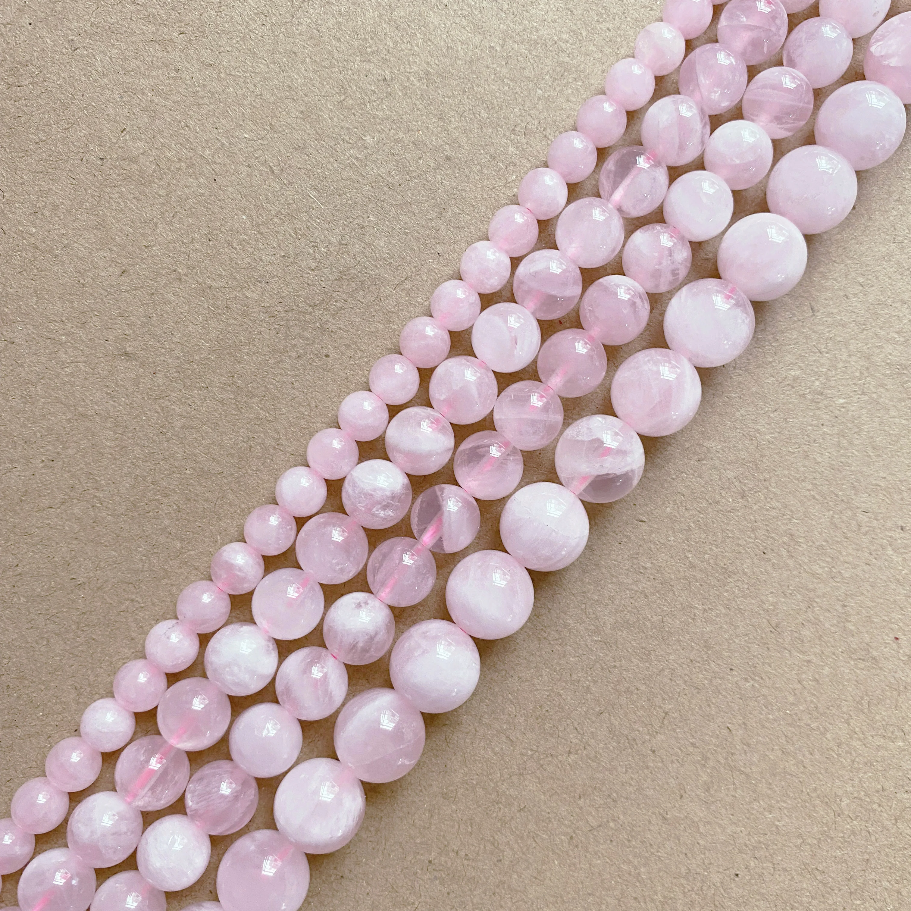 Genuine Semi-precious Natural Madagascar Pink Rose Quartz Stone Round Loose Beads 6 8 10MM Jewelry Making DIY