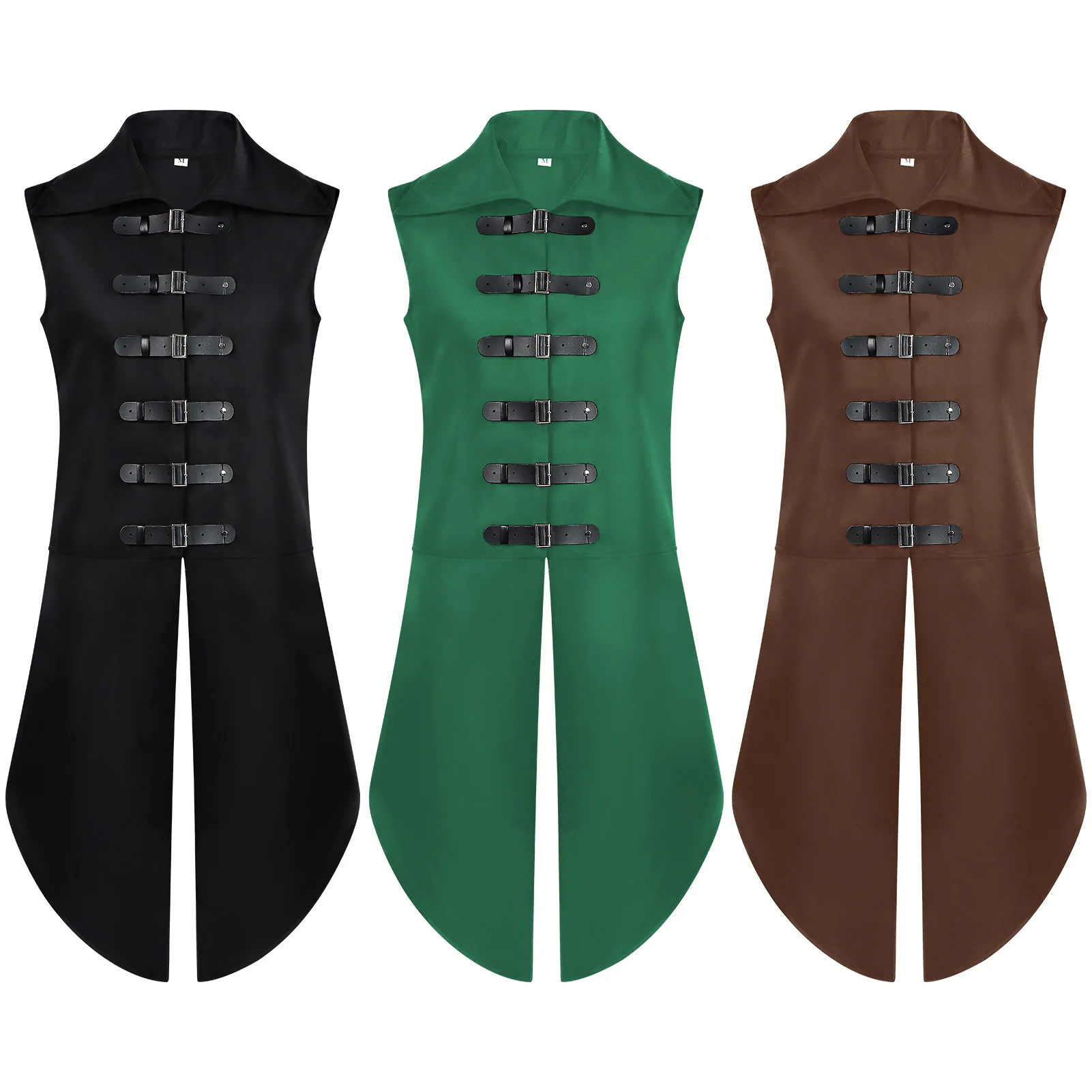 Medieval Waldelf Jerkin Outfit Vest Coat Tunic Larp Men's Strap Doublet Jacket Surcoat Ranger Halloween Elven Tops Costume Adult