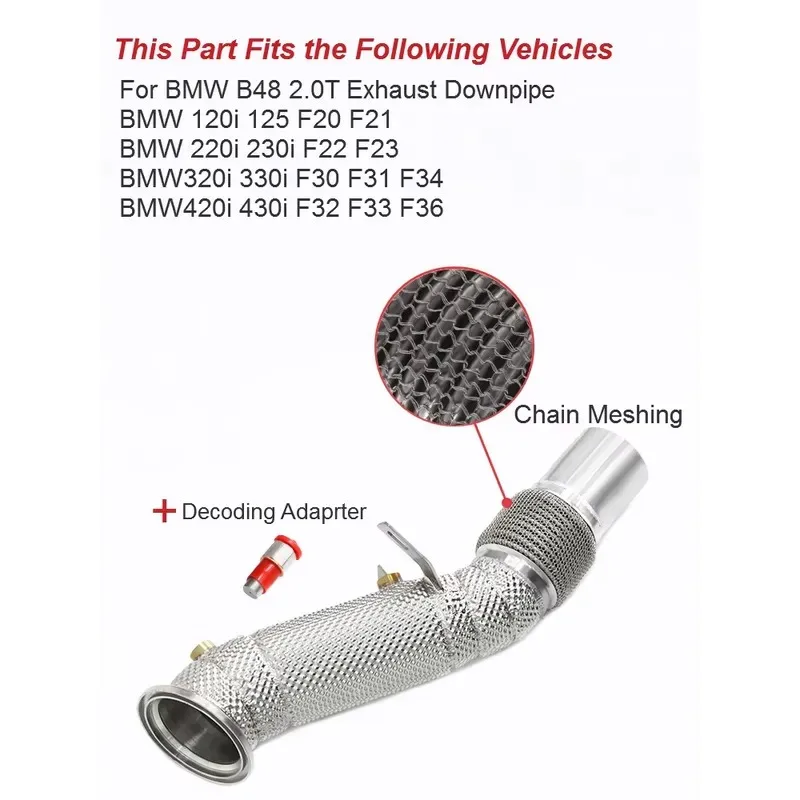 Hot Sale Car Exhaust Pipe Downpipe for B48 2.0T 120i 125i F20 F21 220i 230i F22 F23 330i 320i F31 F34 420 430i F33 F36