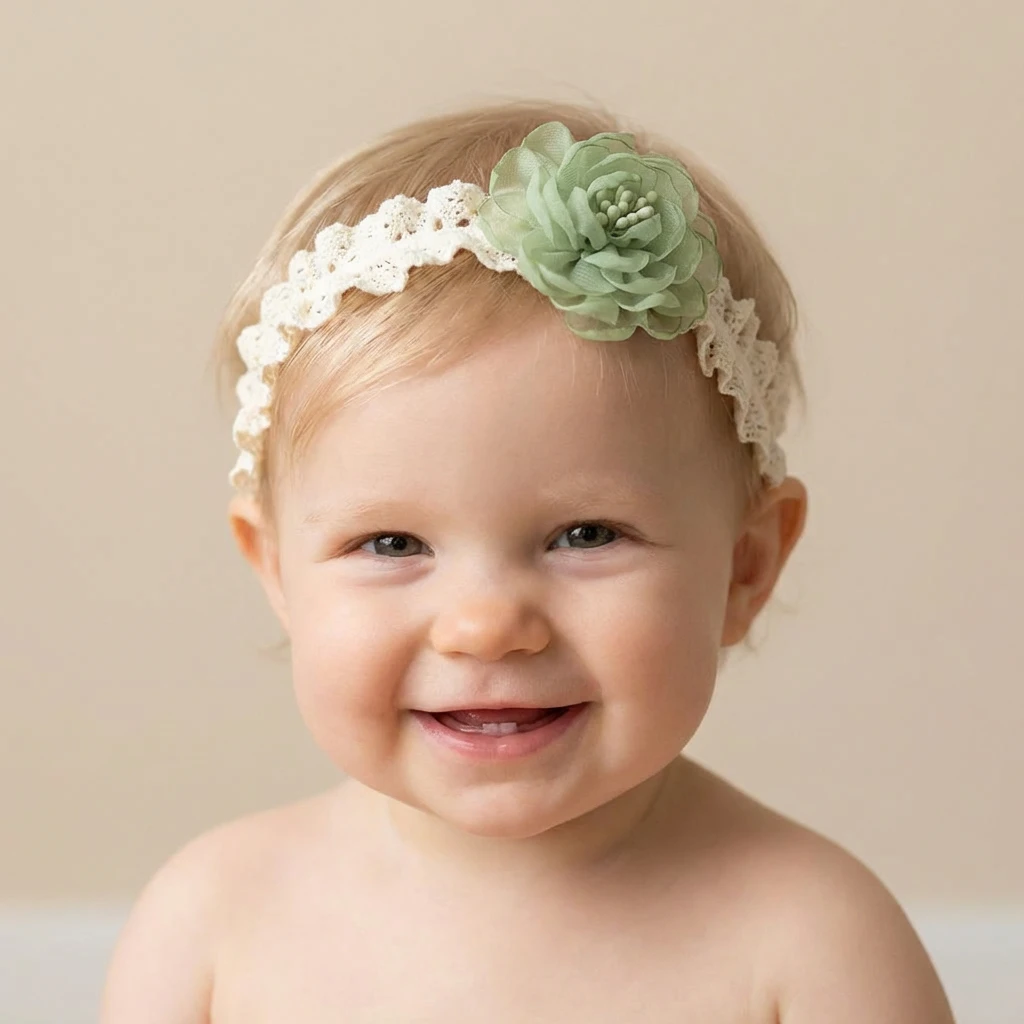 

Cute Flower Elastic Lace Baby Headband Infant Headwear Children's Fashion Accessory New Arrivals