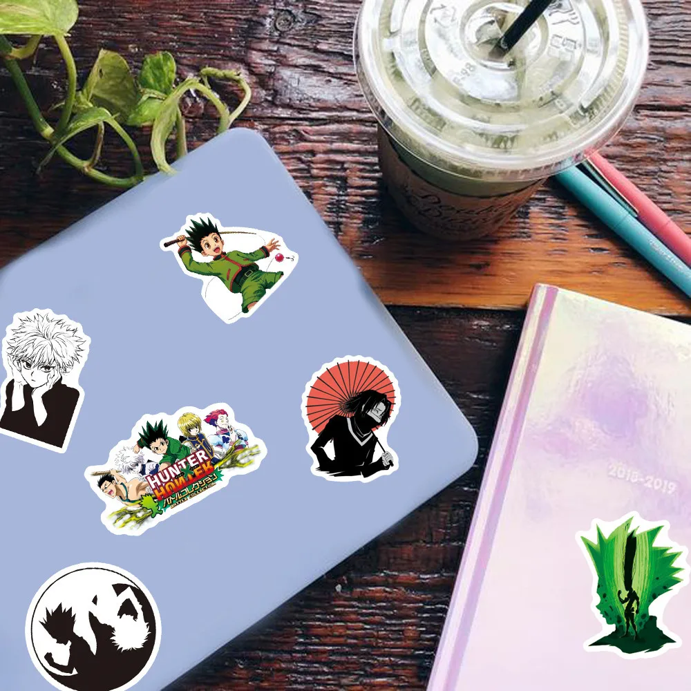 50Pcs Hunter x Hunter Gadget Decals - Waterproof  Vinyl Stickers to Customize Phones Laptops, and Tablets - Anime Fan Tech