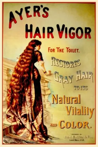 Ayers Hair Vigor & Colour Advert Retro style metal wall sign plaque, hairdresser sign