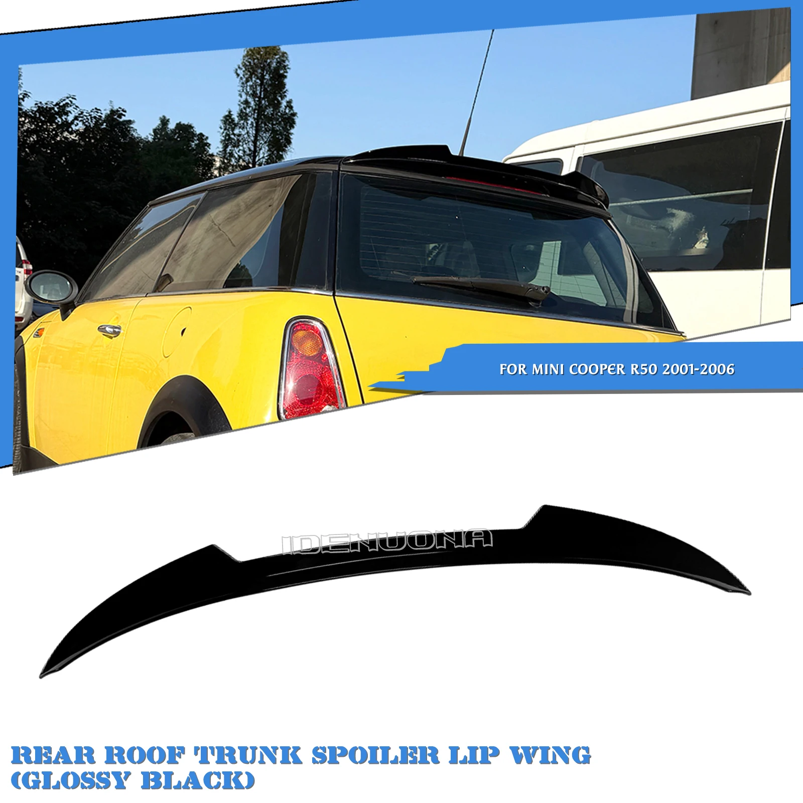

Car Rear Trunk Roof Spoiler Wing Tail Dome Upper Lip For MINI Cooper R50 2001 2002 2003 2004 2005 2006