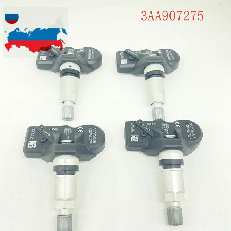 4PCS 433MHz Tire Pressure Sensor 3AA907275F For VW Tiguan VW CC Passat CC TPMS Sensor 3AA907275B 3AA907275D 3AA907275