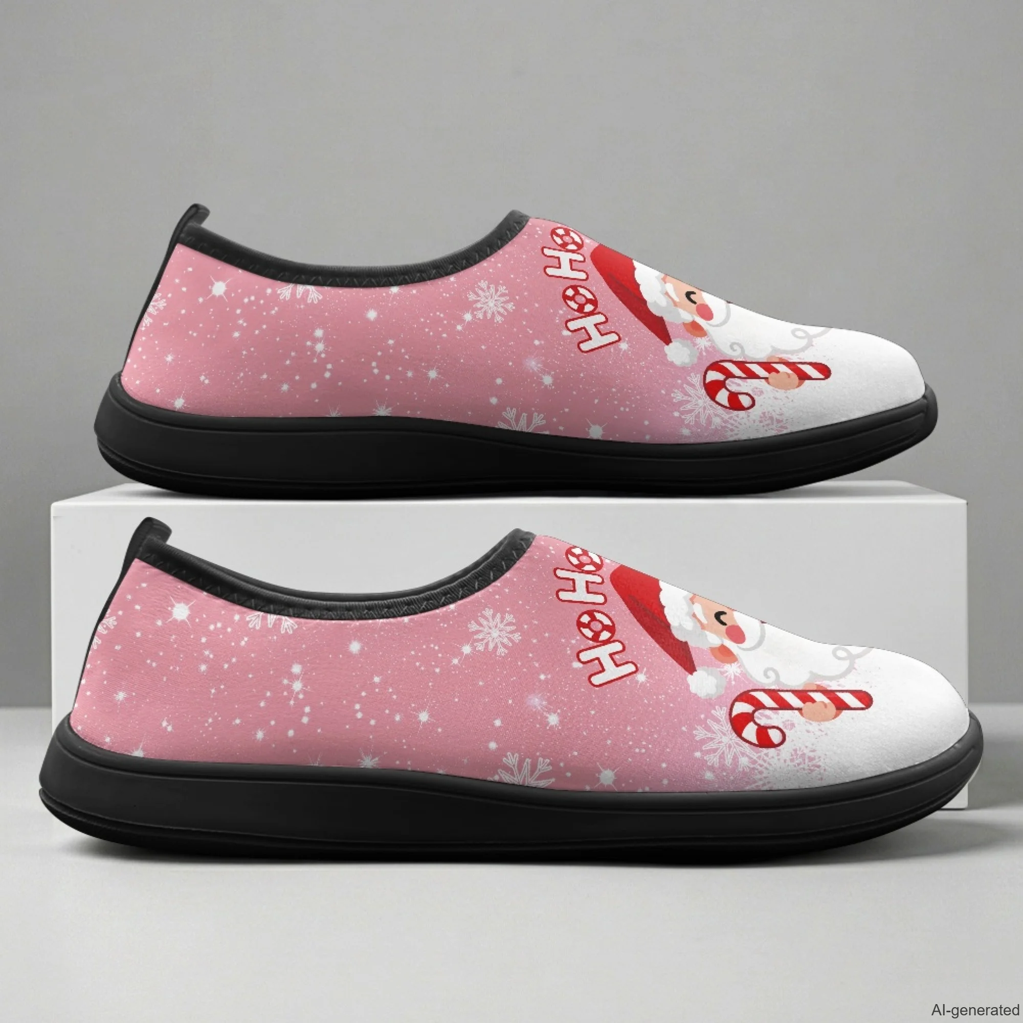 XIXIRIMIDO Slip-on Wide-toed Shoes Santa Claus Print Zapatos De Mujer Men's Sneakers and Casual Shoes Slippers Nurse Shoes 36-46