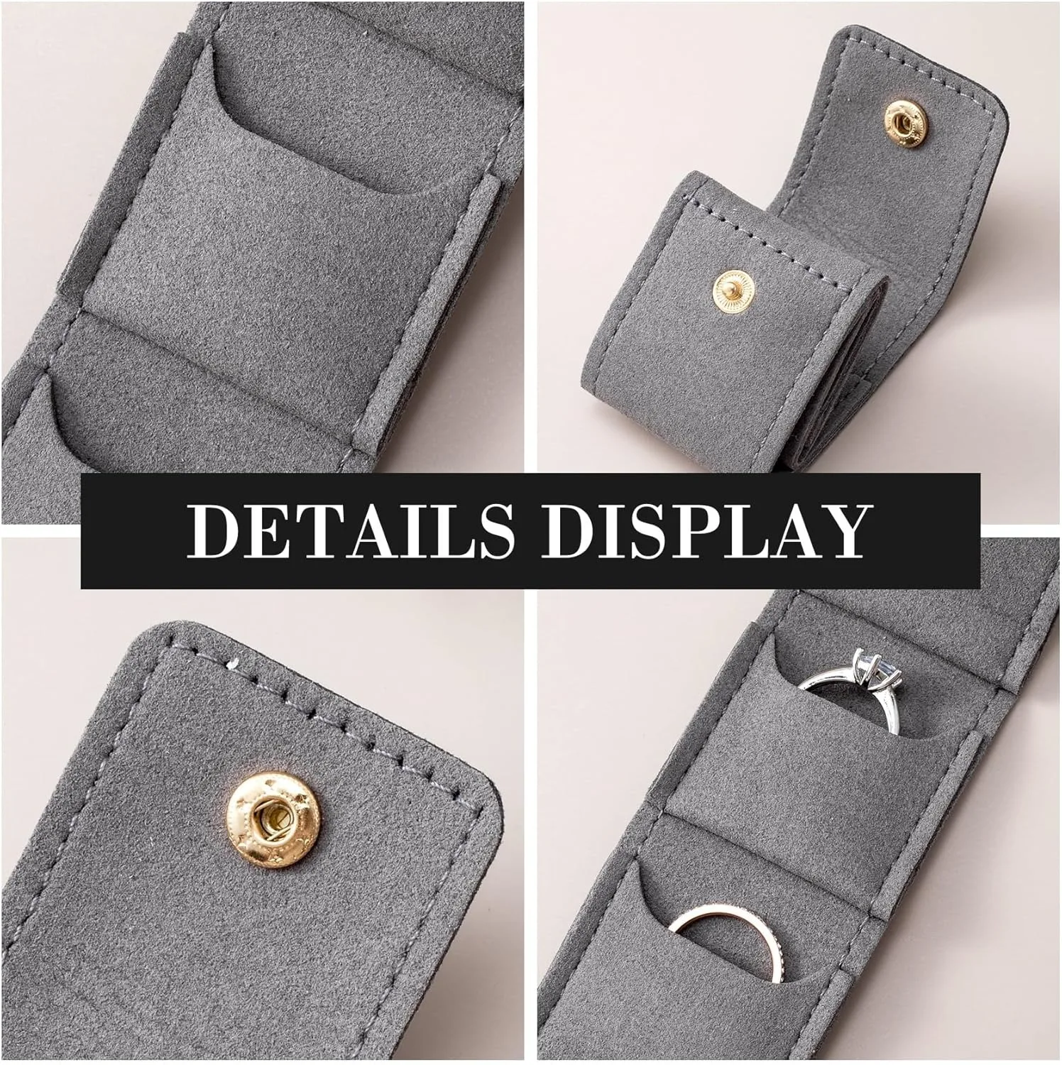 1PCS Mini Jewelry Storage Bag with Compartments Travel Organizer Pouch for Earrings Rings Jewelry Storage Box Convenient Compact Size