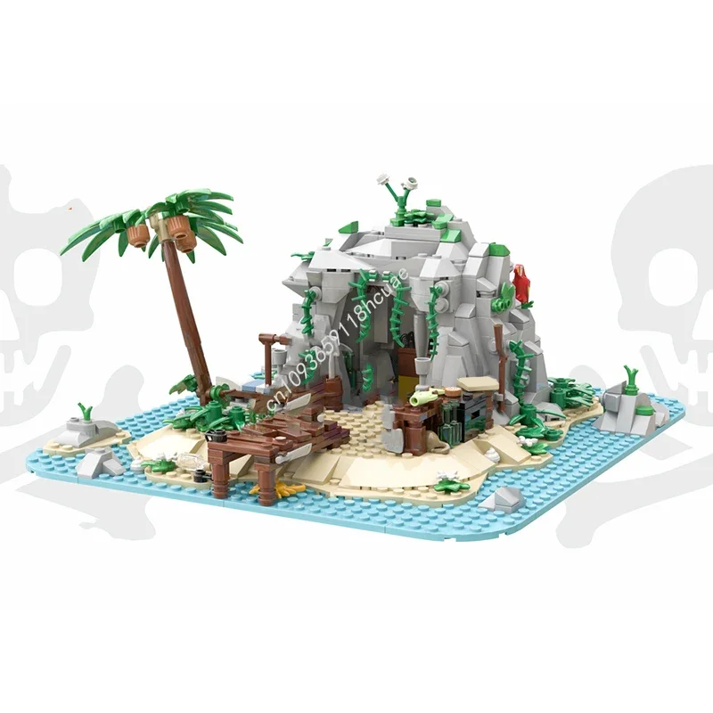 

802 детали MOC Rocky Reef 2025: Конструктор «Пираты» для самостоятельной сборки, развивающая идея для творчества, обучающий набор, рождественский подарок