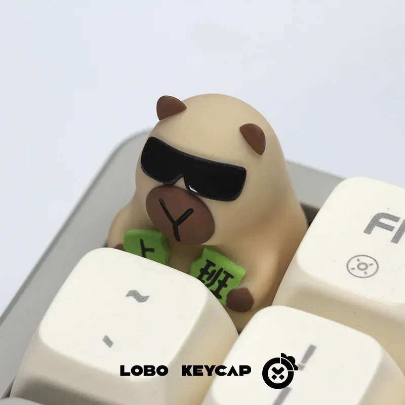 Imagem -05 - Animação dos Desenhos Animados Keycap Capivara Water Pig Keycap Teclado Mecânico Bonito Material de Animação Acessórios Presente