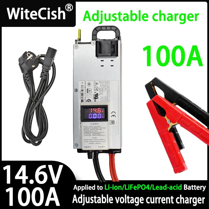

14.6V 100A Adjustable Charger 12.6v 100A 60A Lithium Polymer For Lithium Ion Battery Lead Acid Battery 3-15V 3-100A 12V 100A