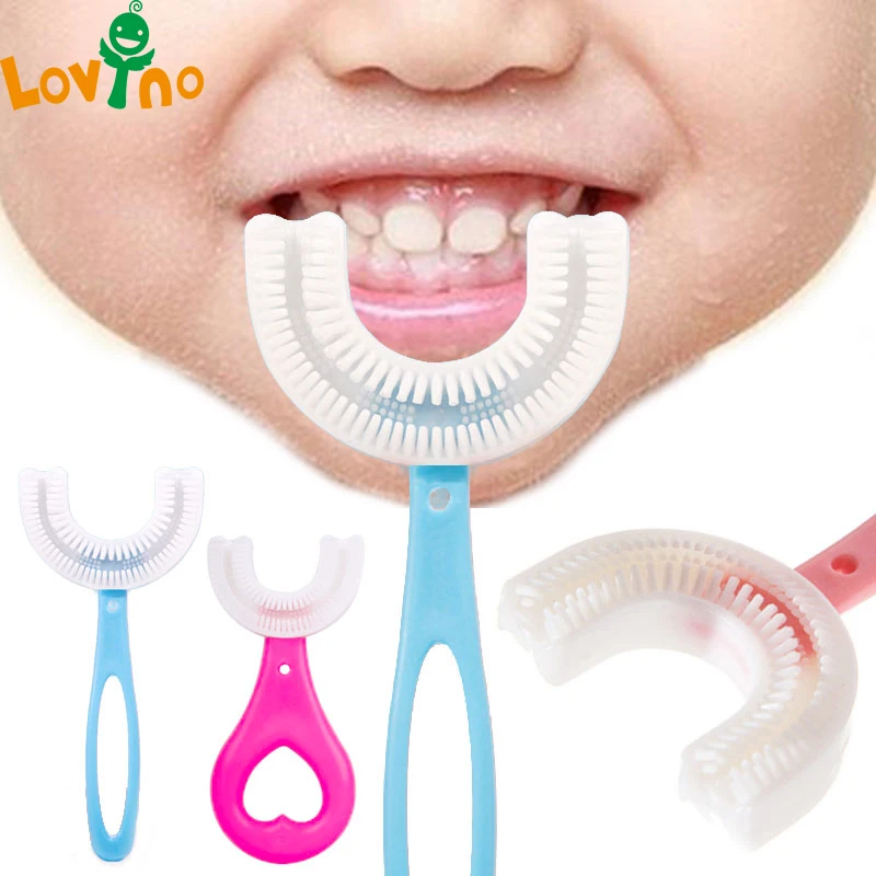 Baby Toothbrush Children 360 Degree U-shaped Child Toothbrush Teethers Soft Silicone Baby Brush Kids Teeth Oral Care Cleaning