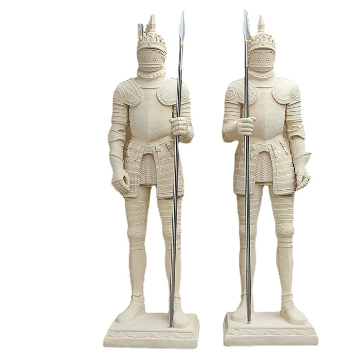 

Yy European-Style Retro Armor Knight Armor Warrior Sculpture Glass Steel Soft Outfit