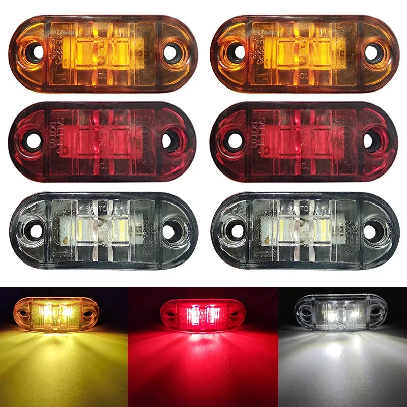 

2PCS 12V 24V LED Side Marker Lights Warning Tail Light Auto Car External Lights Trailer Truck Side Clearance Marker Light