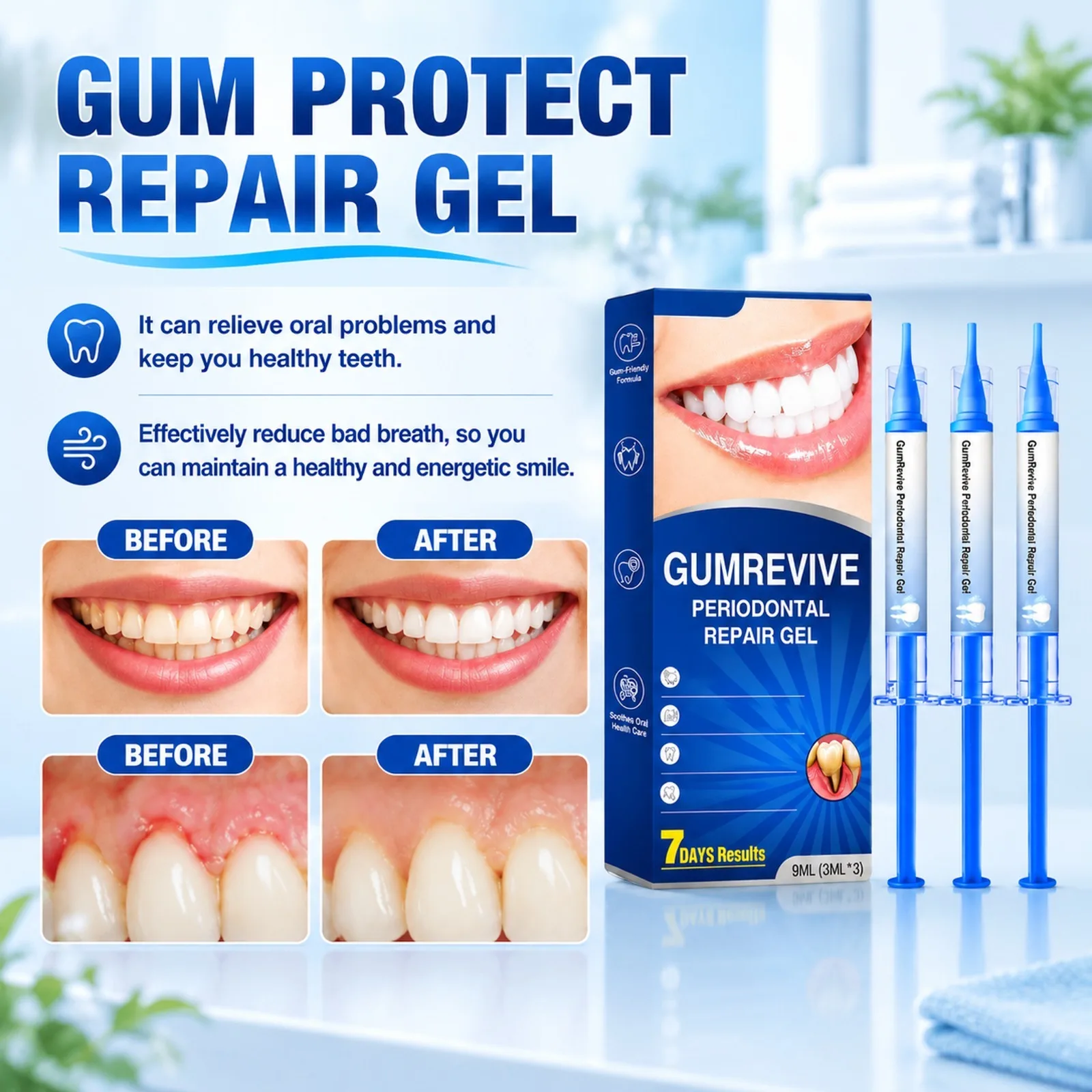 Professional Gum Repair Gel Deep Cleaning Teeth Stains Tartar Serum Dental Caries Oral Care Gel for Lasting Bright Smile