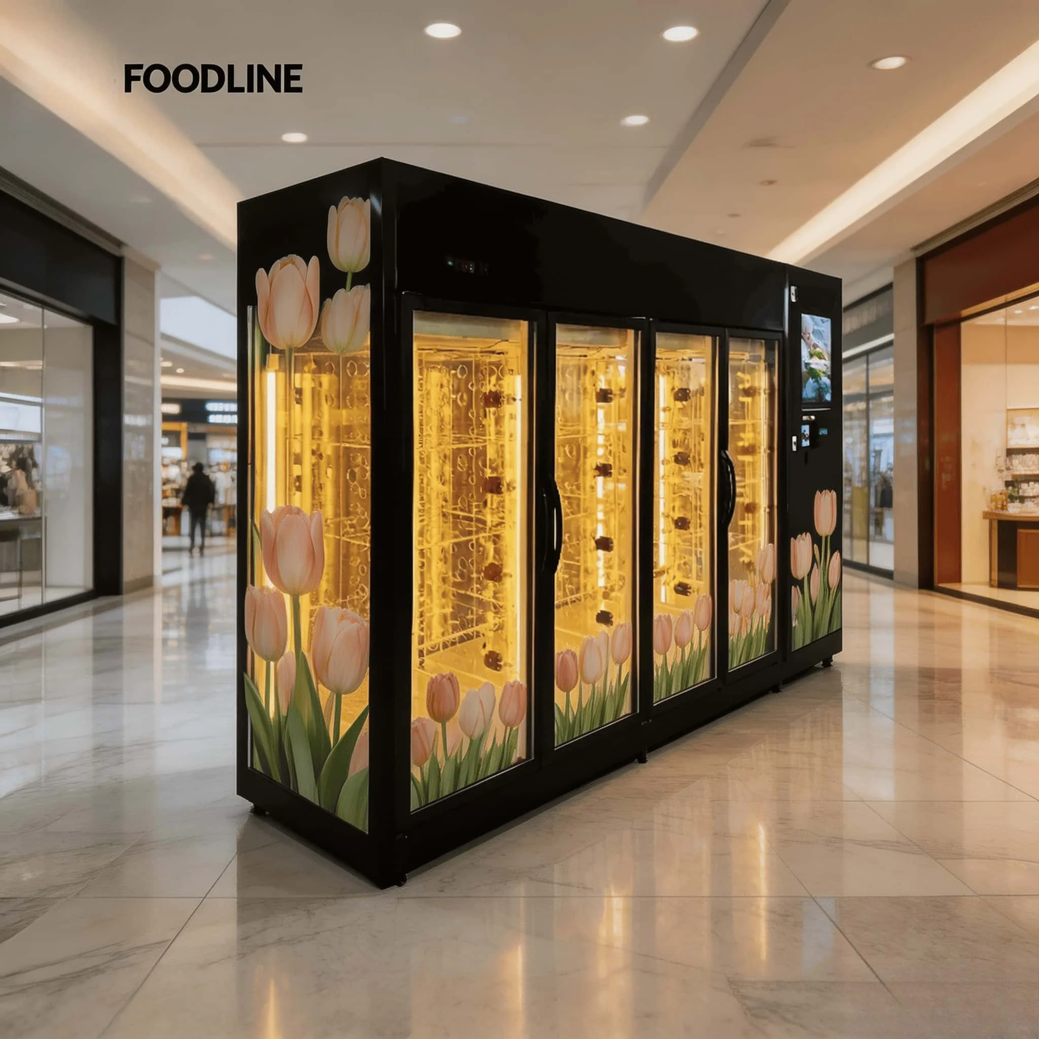 FOODLINE Scenic Spot Intelligent Flower Vending Machine High Definition Screen Fresh Bouquet Storage Locker for Tourist Area