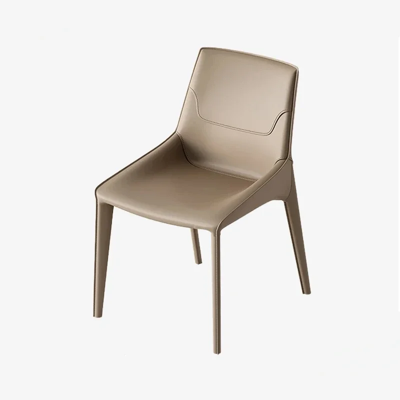Long - lasting Leather Dining Chair Home Dining Room Chairs Minimalist Modern Industrial  Restaurant Backrest Chairs for Kitchen