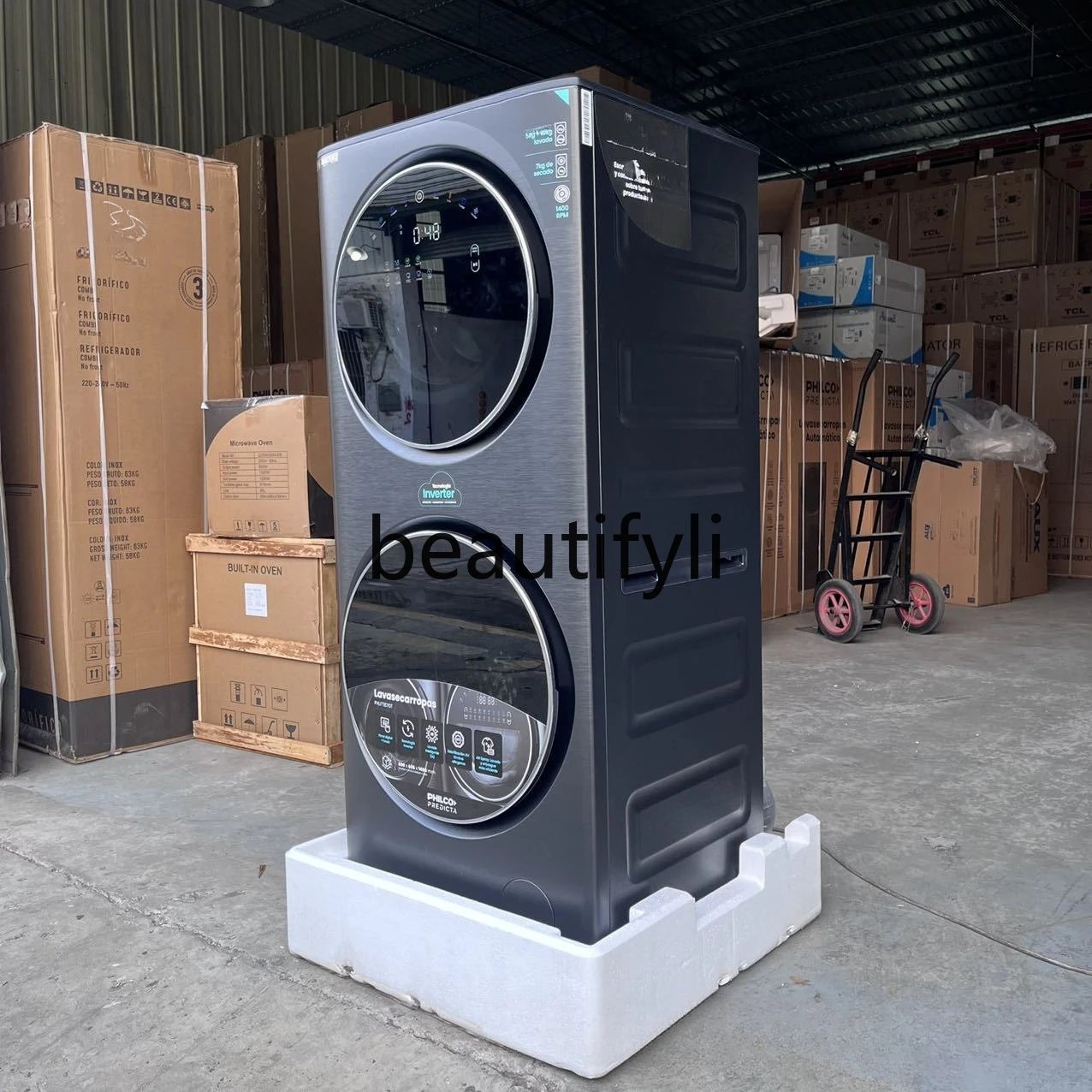 Roller elution and drying integrated household belt drying 15KG + 7KG washer + dryer