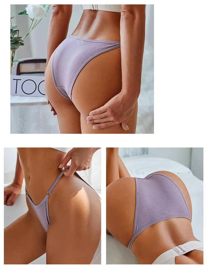 FINETOO 3 Teile/satz frauen Baumwolle Höschen Niedrige Taille Bikini-Slip M-2XL Damen Unterwäsche Weibliche Weiche Feste Unterhose Dessous Neue – Detail 9