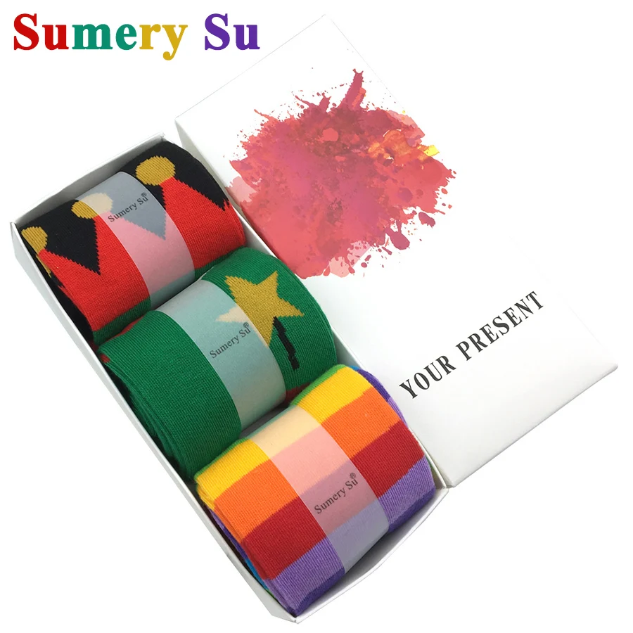 Stockings Women Socks Thigh High Over Knee Cotton Stripes Rainbow Sexy Cosplay Party Slim Ladies Girls Christmas Halloween Gift