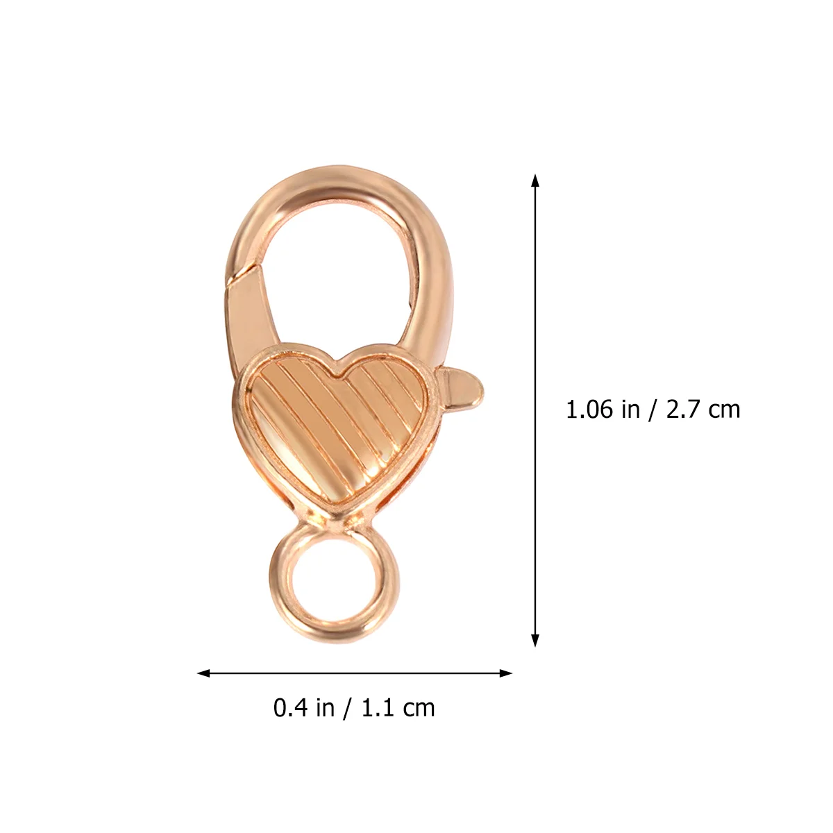 10 Pcs Heart Lobster Clasp Keychain Jewelry Rings Alloy Claw Necklaces Accessories Heart-shaped