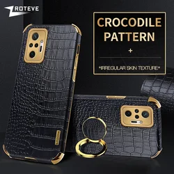 For Redmi Note10 Pro Case ZROTEVE Crocodile Leather Ring Holder Soft Cover For Xiaomi Redmi Note 10 10S 9S 9 Xiomi Note10S Cases