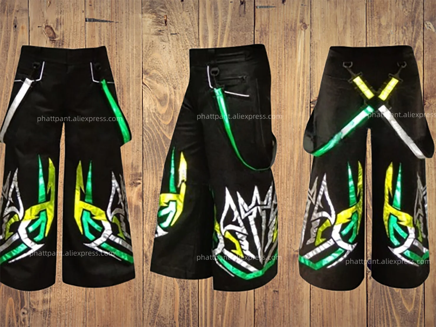 PHATTPANT phat pants shuffle dance harder styles melbourne Acid sword phats with free matching suspenders A027